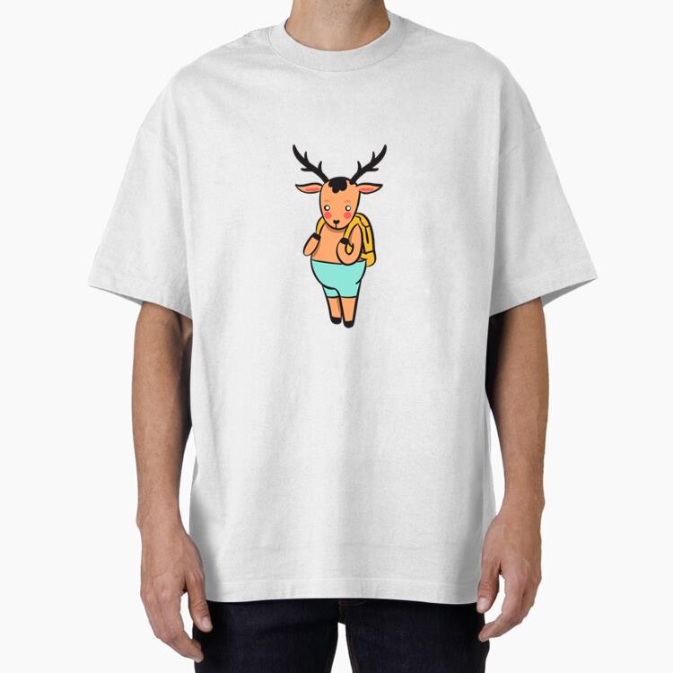 Cute Brown Deer Hiking Backpack T-Shirt
