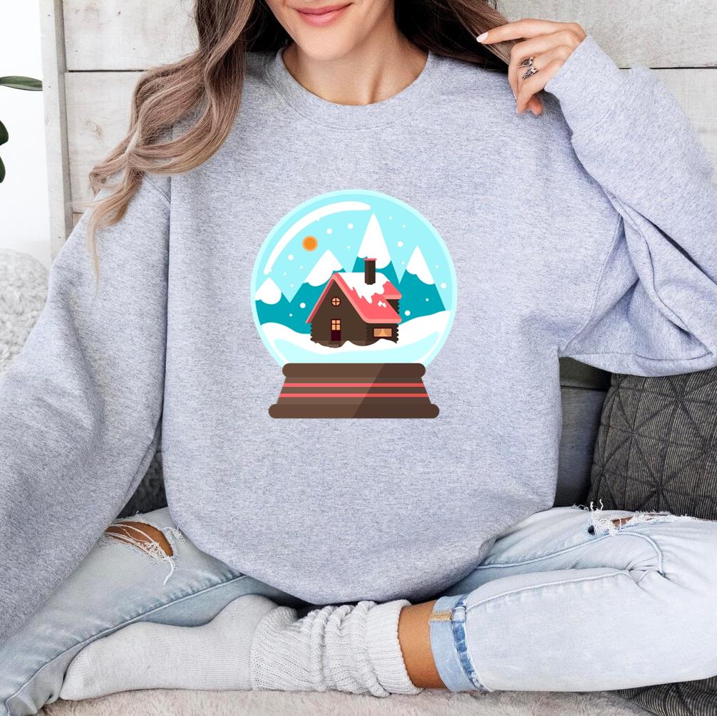 Mountain Cottage Snow Globe Sweatshirt