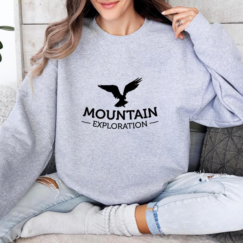 Mountain Exploration Travel Label Sweatshirt