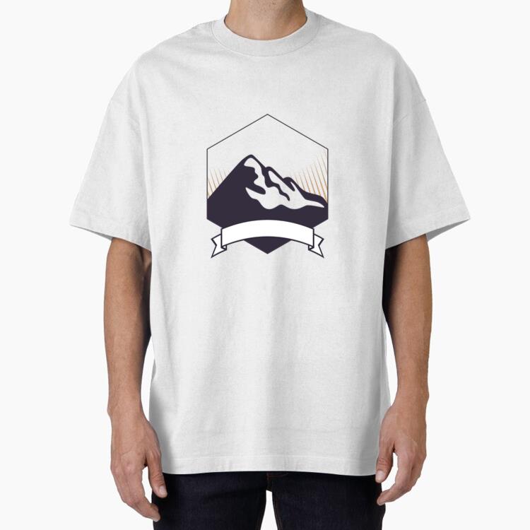 Mountain Label Badge With Ribbon T-Shirt