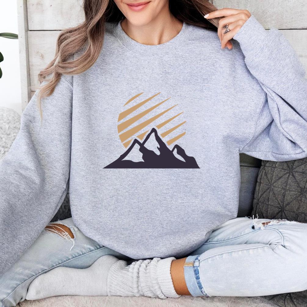 Mountain Label Badge With Sun Sweatshirt