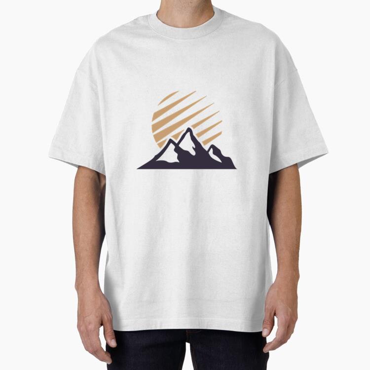 Mountain Label Badge With Sun T-Shirt