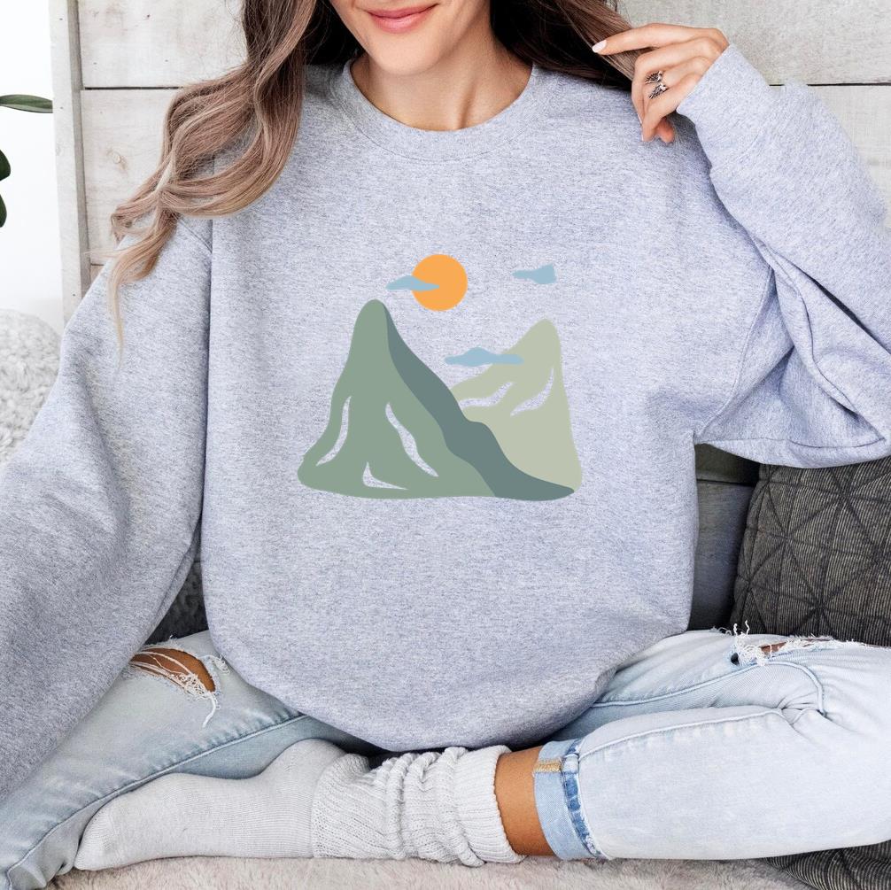 Mountain Landscape With Sunset Sweatshirt