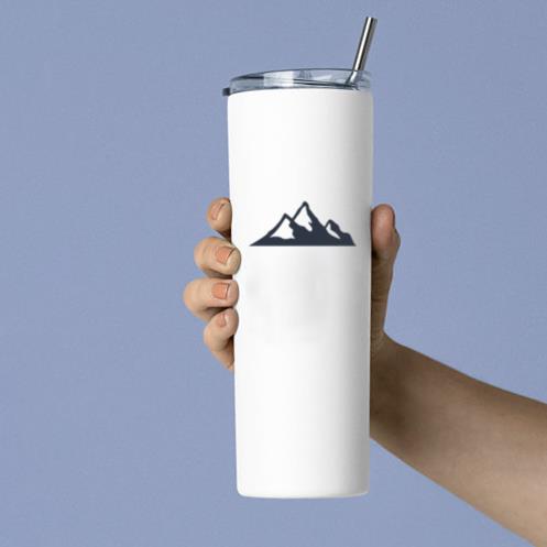 Snow Mountain Climbing Illustration Tumbler
